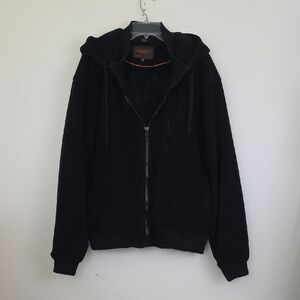 Hawke & Co. Black Hooded Fleece Thick Jacket Mens XL